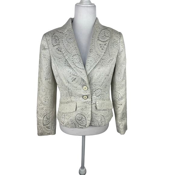 Insight Cream Paisley Blazer Jacket Women's Size 6 - Picture 1 of 8